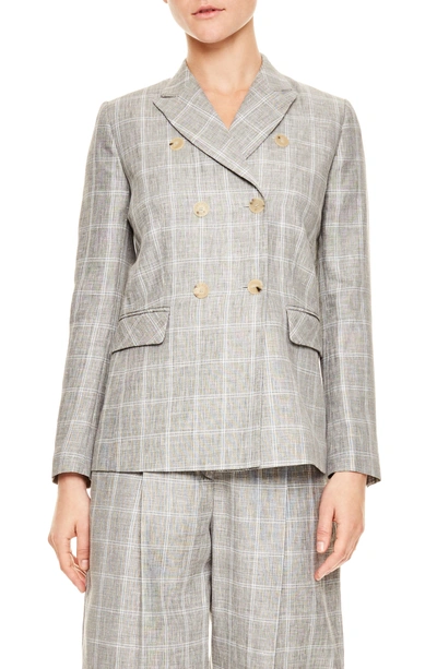 Shop Sandro Gris Double Breasted Jacket In Grey