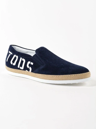 Shop Tod's Rafia Slip-on Sneakers In Ugalassia