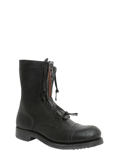 Shop Maison Margiela Leather Boots In Nero