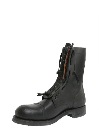 Shop Maison Margiela Leather Boots In Nero