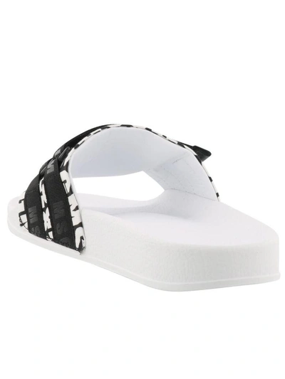 Shop Msgm Sandal In White Black