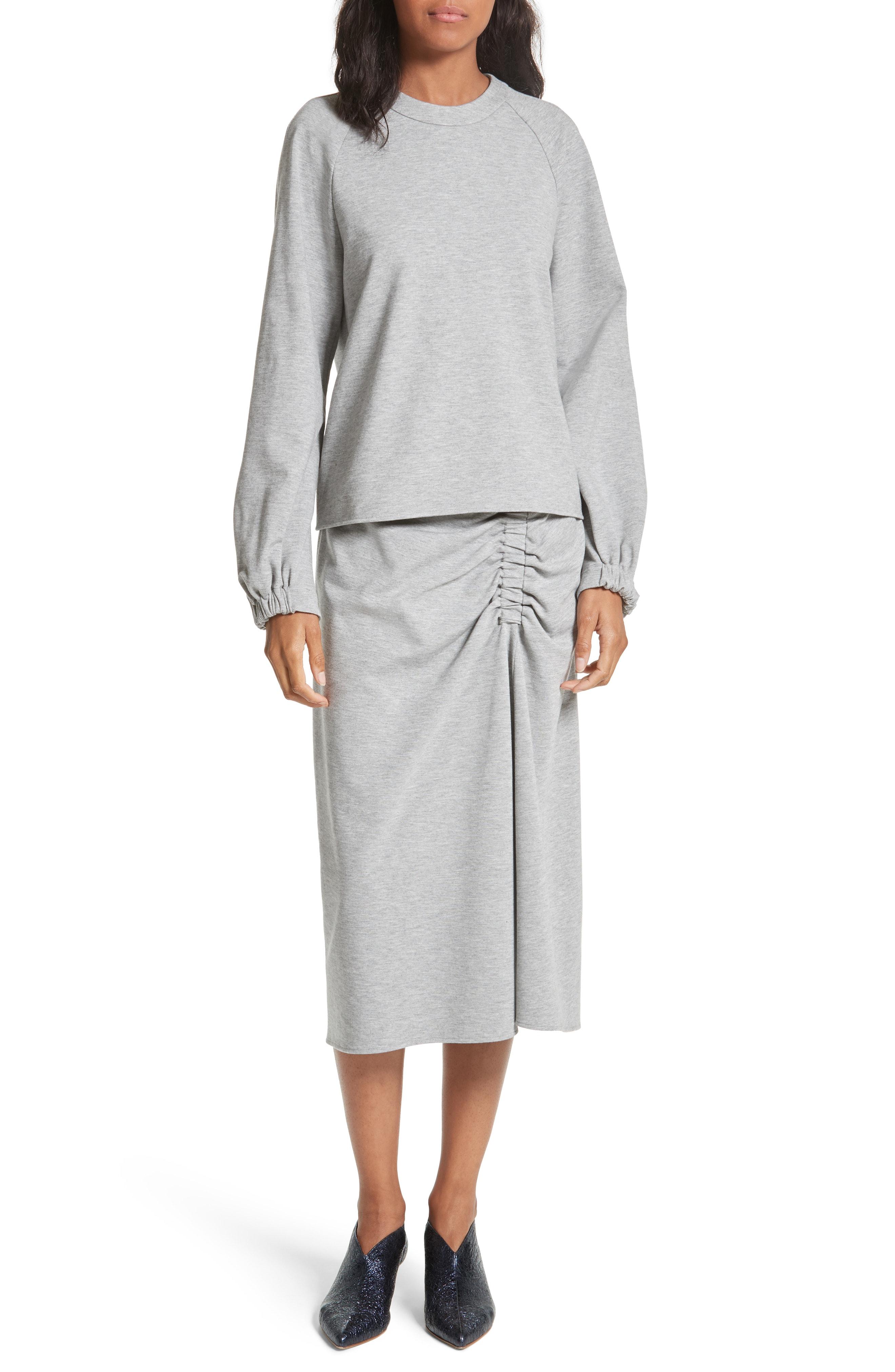 tibi open back sweatshirt dress