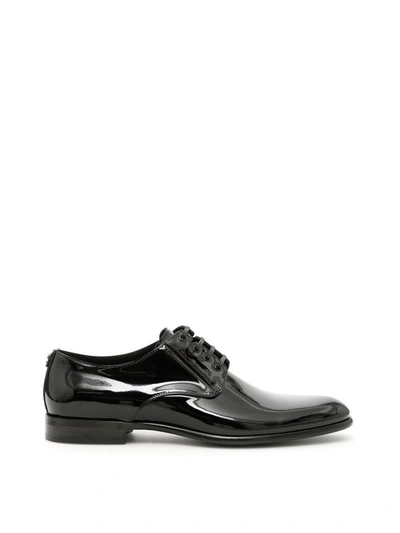 Shop Dolce & Gabbana Patent Lace-ups In Neronero