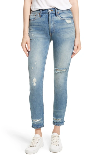 Re/done Originals High Rise Skinny In Medium Extra Destroy | ModeSens