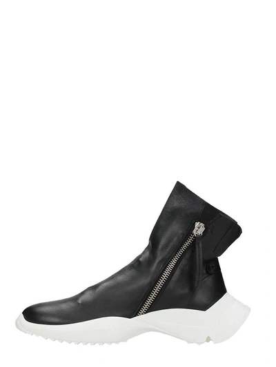 Shop Cinzia Araia Sublim Black Leather Sneakers
