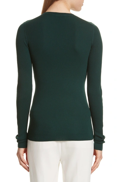 Shop Theory Mirzi Ribbed Sweater In Emerald