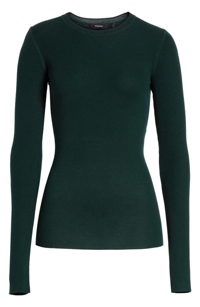 Shop Theory Mirzi Ribbed Sweater In Emerald