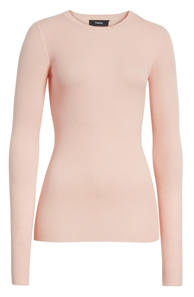 Shop Theory Mirzi Ribbed Sweater In Vintage Chalk Pink