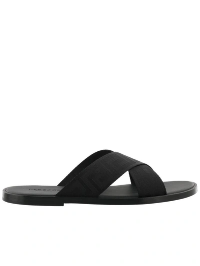 Shop Versace Sandal In Black