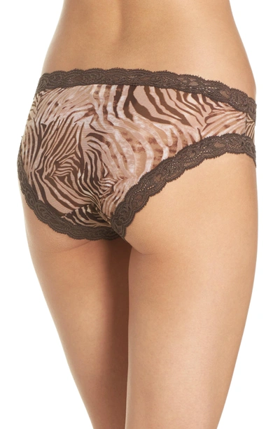 Shop Natori Feathers Hipster Briefs In Natural Zebra Print