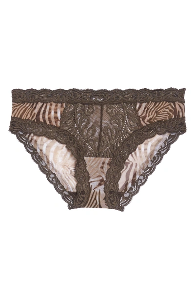 Shop Natori Feathers Hipster Briefs In Natural Zebra Print