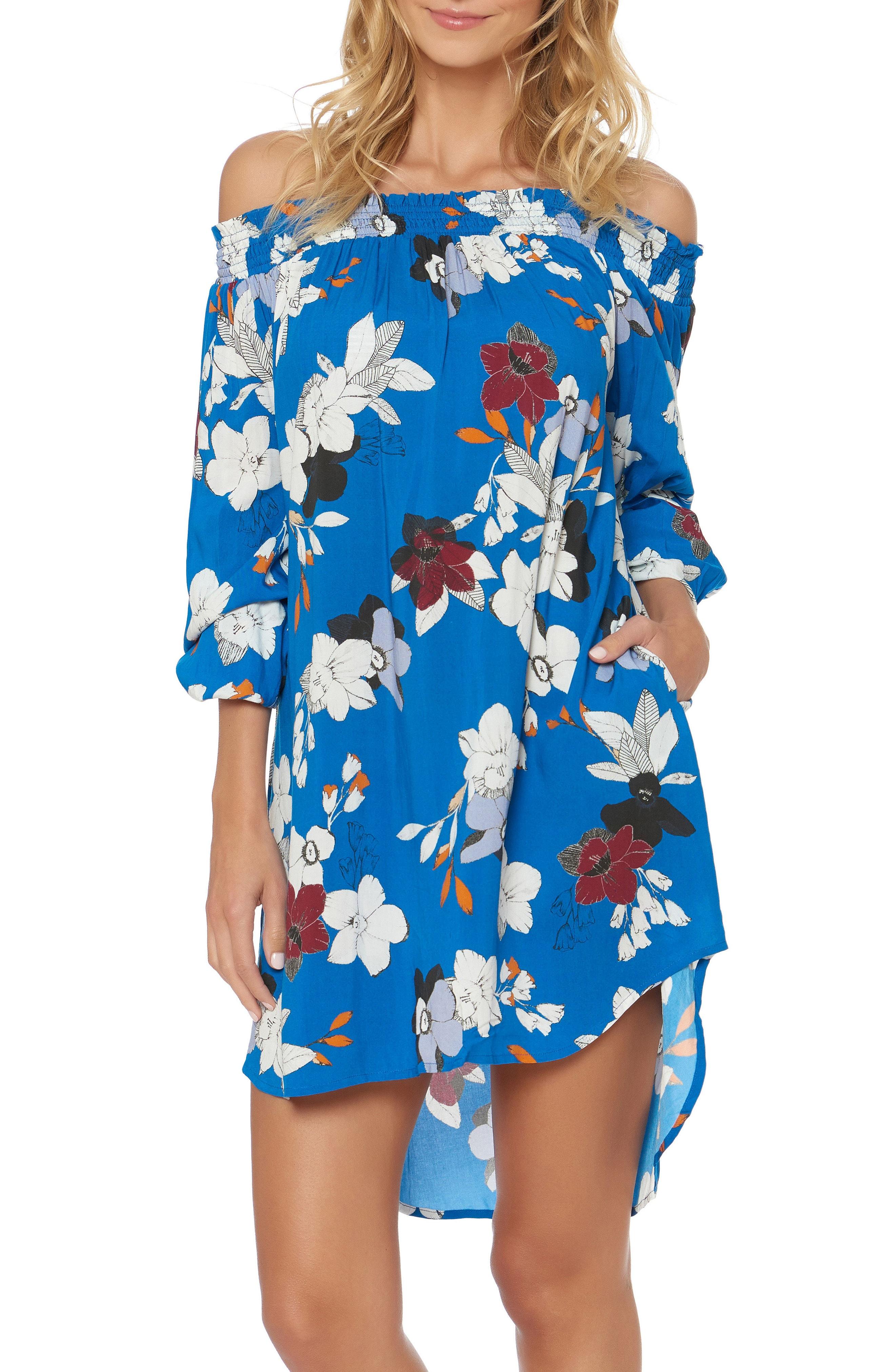red carter one shoulder cover up