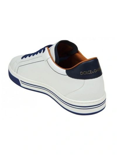 Shop Dolce & Gabbana Leather Sneakers White In White-blu