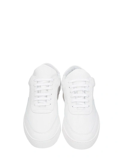 Shop Filling Pieces Low Mondo White Leather Sneakers