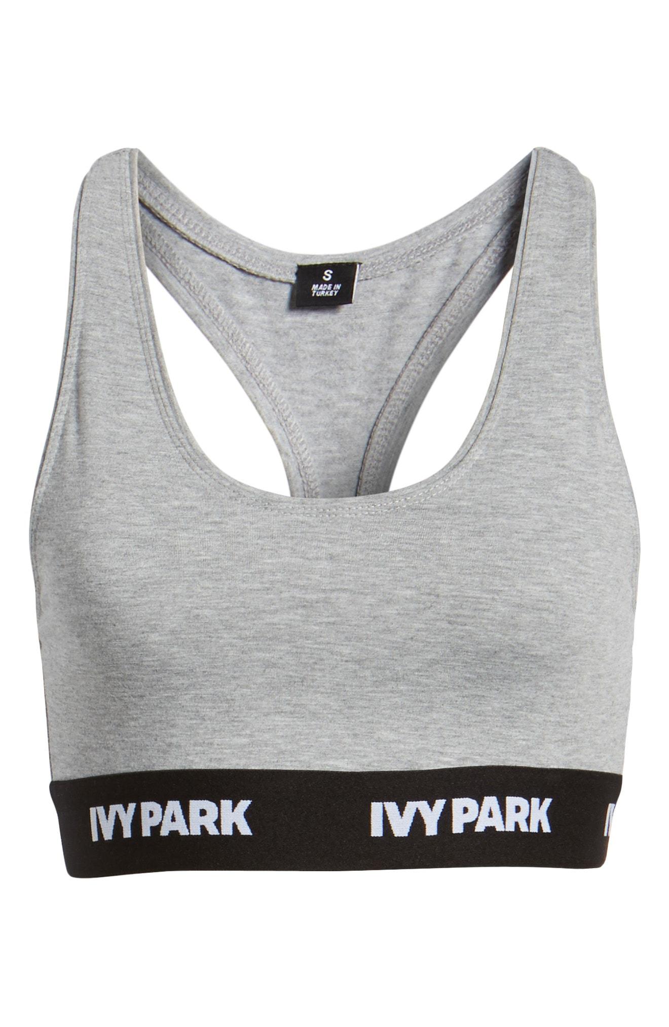 Ivy Park Logo Soft Touch Sports Bra In Grey Marl | ModeSens