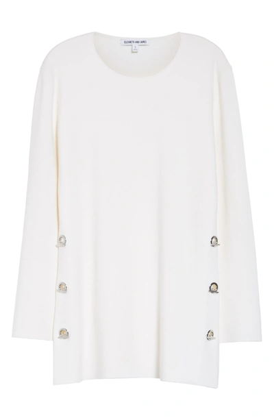 Shop Elizabeth And James Nola Grommet Tunic Sweater In Ivory