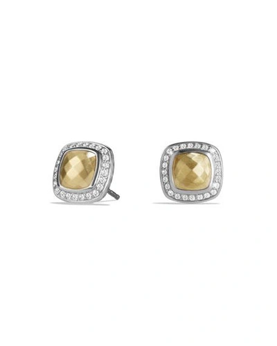 Shop David Yurman Albion Stud Earrings With Diamonds In Silver