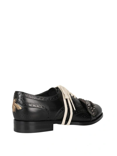 Shop Gucci Queercore Leather Brogue Shoe In Nero