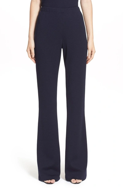 Shop St John Kasia Milano Knit Bootcut Pants In Navy