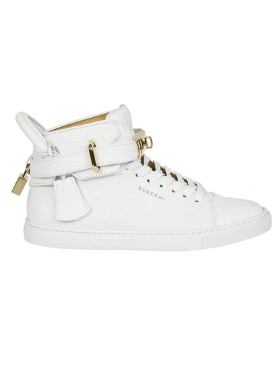 Shop Buscemi Buckled Hi-top Sneakers In Bianco