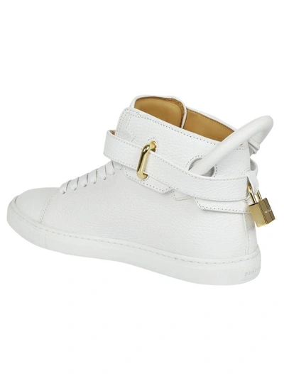 Shop Buscemi Buckled Hi-top Sneakers In Bianco
