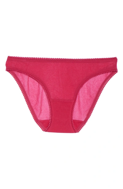 Shop On Gossamer Mesh Bikini In Rouge Red