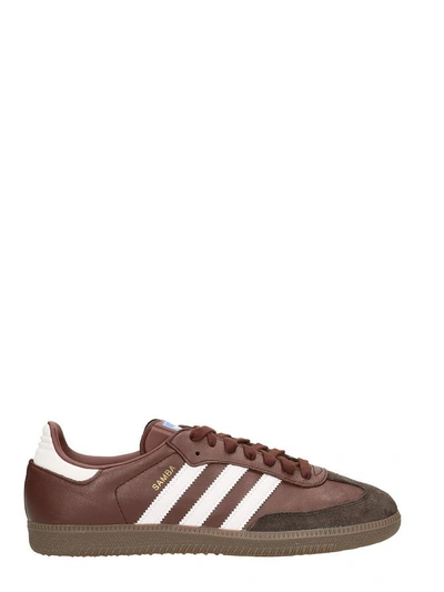 Adidas Originals Samba Burgundy Leather Sneakers In Bordeaux | ModeSens