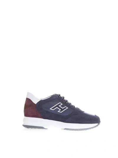Shop Hogan Interactive Nylon & Suede Sneakers In Blue
