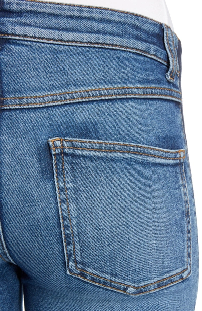 Shop Alexander Mcqueen Side Stripe Crop Skinny Jeans In Faded Blue