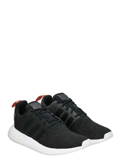 Shop Adidas Originals Nmd R2 Black Fabric Sneakers