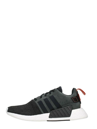 Shop Adidas Originals Nmd R2 Black Fabric Sneakers