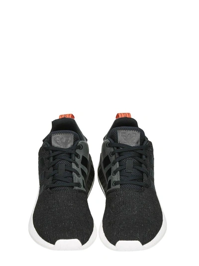 Shop Adidas Originals Nmd R2 Black Fabric Sneakers