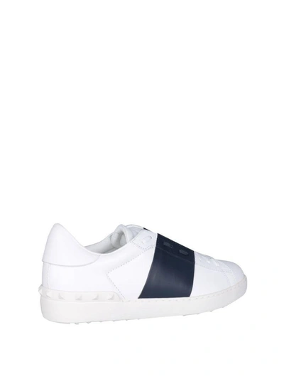 Shop Valentino Open Leather Sneakers In Bianco