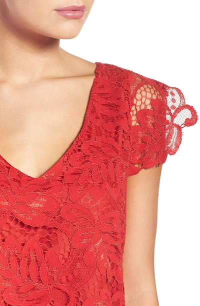 Shop Bb Dakota Jacqueline Lace Shift Dress In True Red