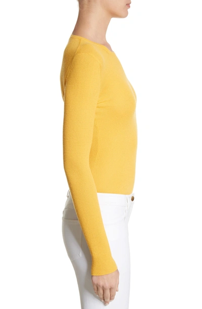 Shop Michael Kors Cashmere Crewneck Sweater In Lemon