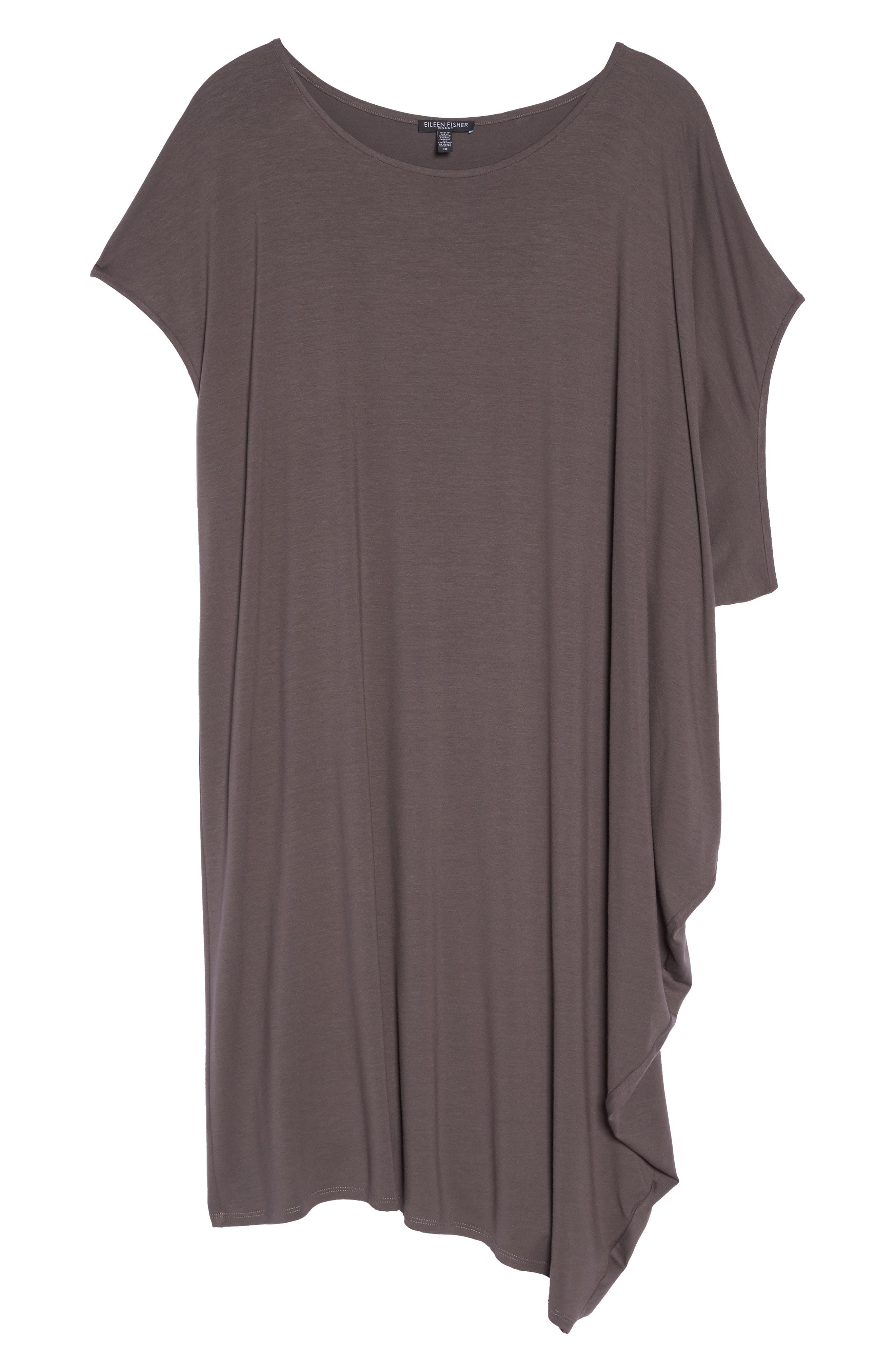 Eileen Fisher Asymmetrical Drape Jersey Dress In Rye | ModeSens