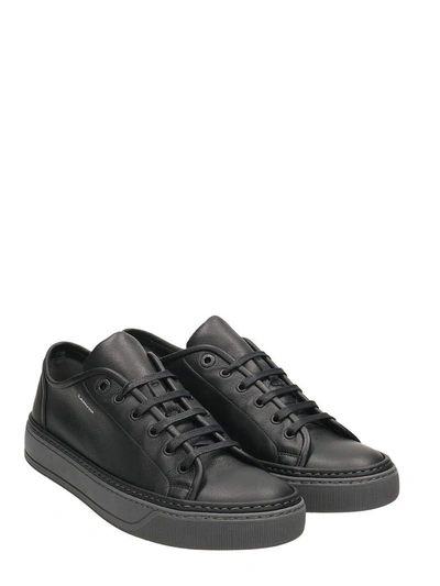 Shop Lanvin Low Top Sneakers Black Leather