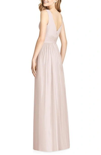 Shop Jenny Packham Crystal Applique Chiffon A-line Gown In Blush