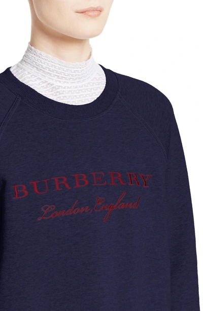 Shop Burberry Torto Embroidered Sweatshirt In Navy