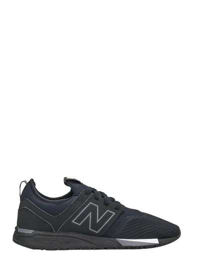 Shop New Balance 247 Black And Blue Fabric Sneakers