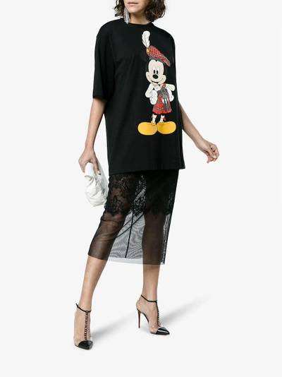 Shop Christopher Kane Mickey Mouse Printed T-shirt In Black