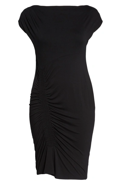 Shop Vince Camuto Side Ruched Sheath Dress In Rich Black