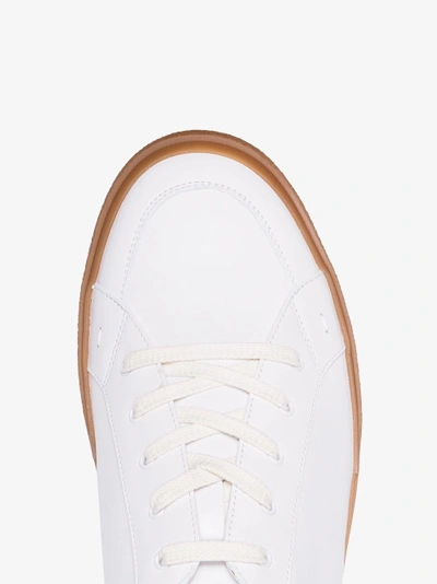 Shop Fendi Lace-up Sneakers In White
