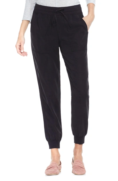 Shop Vince Camuto Twill Jogger Pants In Rich Black