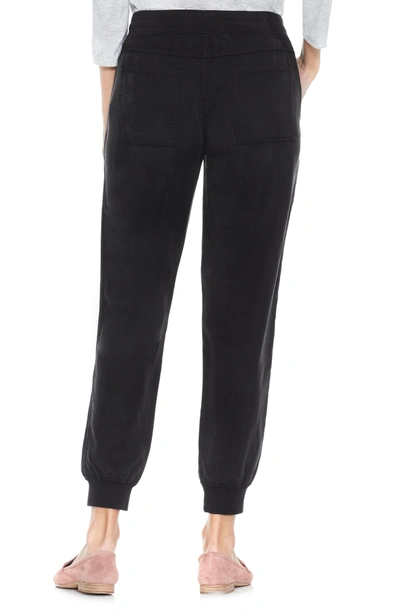 Shop Vince Camuto Twill Jogger Pants In Rich Black