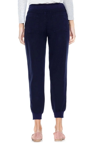 Shop Vince Camuto Twill Jogger Pants In Black Iris