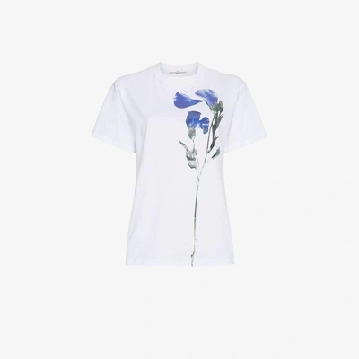 Shop Golden Goose Deluxe Brand Flower Print T-shirt In White