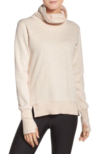 Shop Alo Yoga 'haze' Funnel Neck Sweatshirt In Pristine Heather