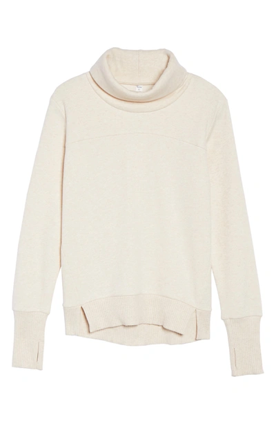 Shop Alo Yoga 'haze' Funnel Neck Sweatshirt In Pristine Heather