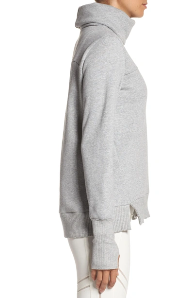 Shop Alo Yoga 'haze' Funnel Neck Sweatshirt In Dove Grey Heather